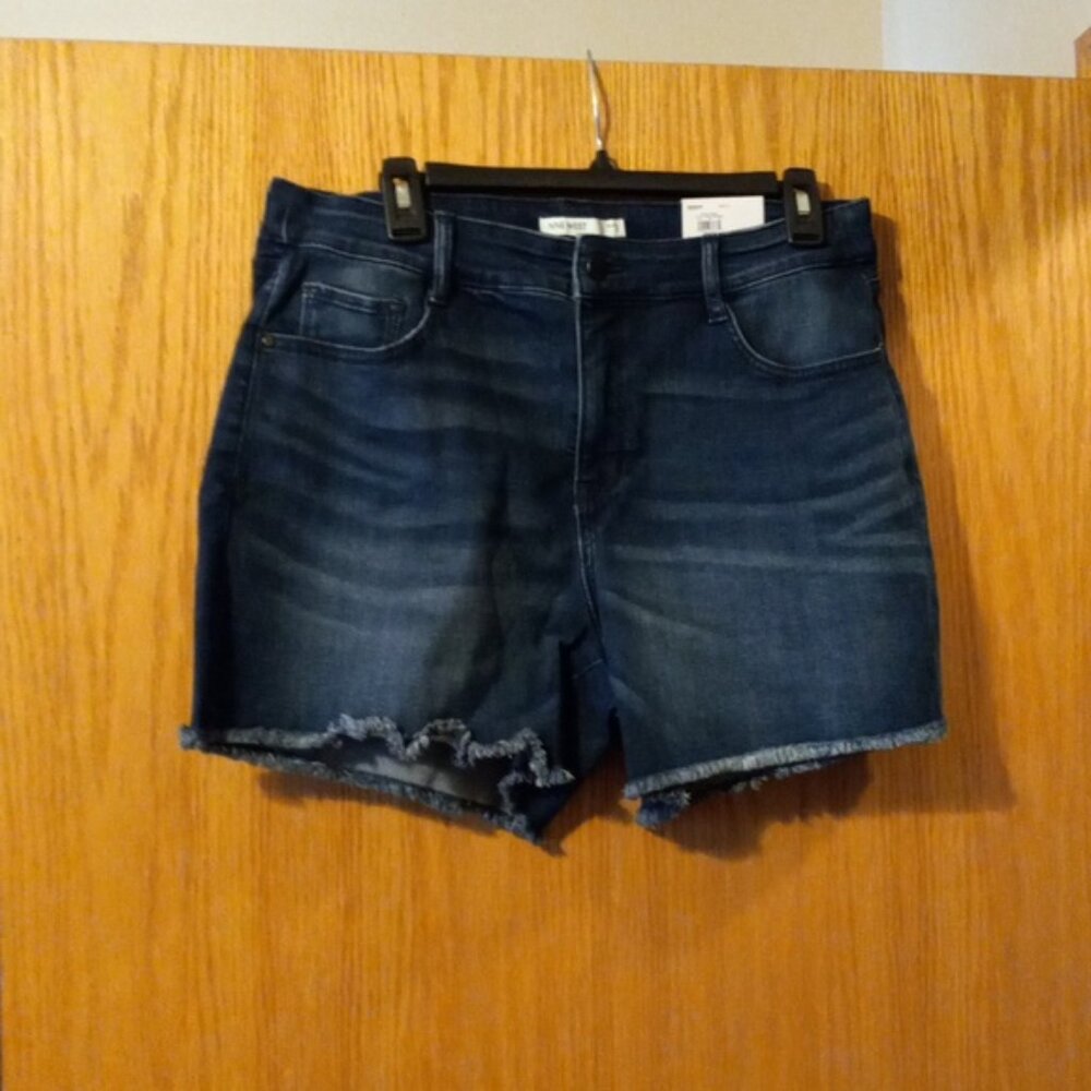 😊Womens Nine west raw hem blue jean shorts